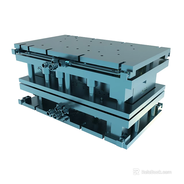 Industrial Mold With Stacked Multi Layer Steel Structure And Connecting Components 3d model 