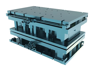 Industrial Mold With Stacked Multi Layer Steel Structure And Connecting Components 3d model