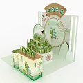 Tea Garden Collection Display With Stacked Tea Boxes And Decorative Elements 3d model
