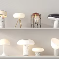 Modern Cream Wind Table Lamp Combination Marble Mushroom Table Lamp Glass Table Lamp 3d model