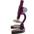 Purple Laboratory Microscope With Adjustable Knobs And Metal Stage For Scientific Use