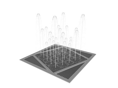 modern fountain water feature model