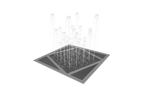 modern fountain water feature 3d model