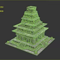Ancient Stone Temple Structure With Multiple Tiered Platforms And Stone Steps