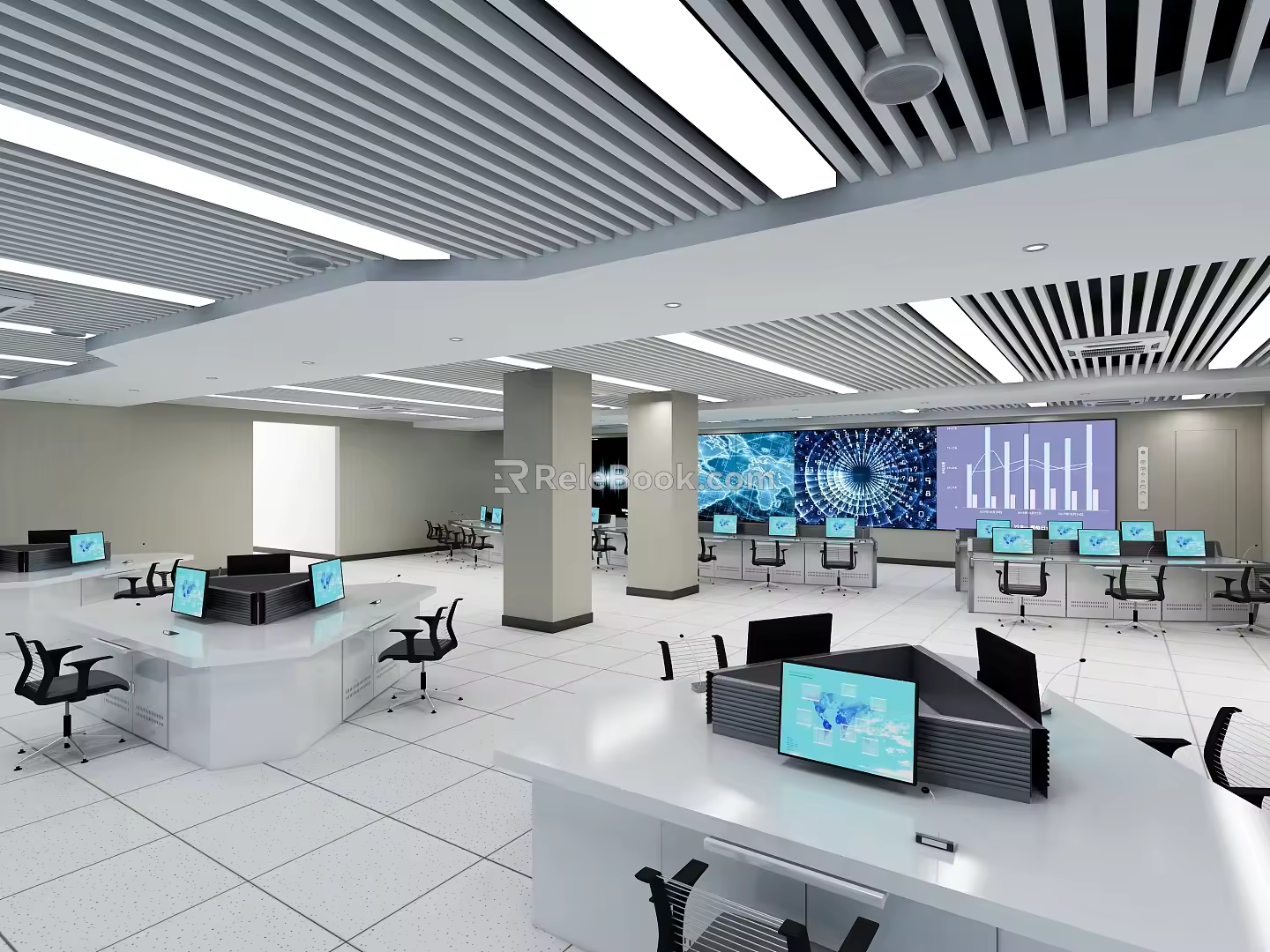 Modern Monitoring Room Information Room Monitoring Room 3d model