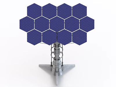 Industrial Equipment With Hexagonal Grid Panels On Reinforced Metal Support Structure 3d model