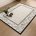 Middle Ancient Black and White Pattern Carpet 3d model