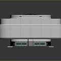 White Square Modern Tech Equipment With Black Circular Top And Illuminated Rings