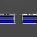 Two Transparent Drum Shaped Playground Equipment With Blue Stripes And Silver Frames