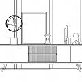 Modern Gray And Black TV Stand With Artwork Sculpture And Decorative Items
