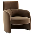 Elegant Beige Velvet Leisure Chair With Curved Armrests And Modern Design