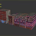 Detailed Architectural Models Of Multi Story Buildings With Colorful Facades And Windows