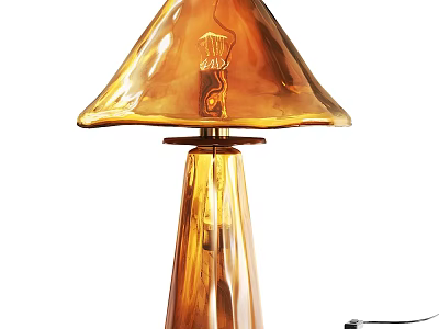 Amber Glass Table Lamp With Modern Elegant Design And Smooth Shade 3d model