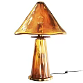 Amber Glass Table Lamp With Modern Elegant Design And Smooth Shade