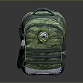 Green Camouflage Backpack With Practical Design Multiple Pockets And Badge For Daily Outdoor Use