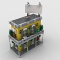 Lego toy building house interior 3d model