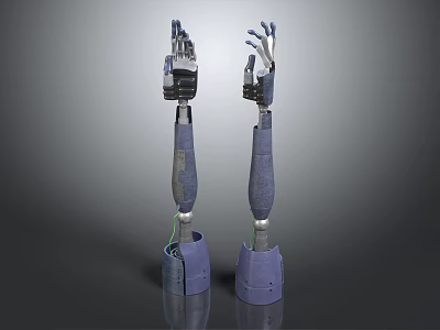 Robotic Character Mechanical Arms Featuring Metallic Structure And Joint Design 3d model