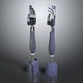 Robotic Character Mechanical Arms Featuring Metallic Structure And Joint Design 3d model