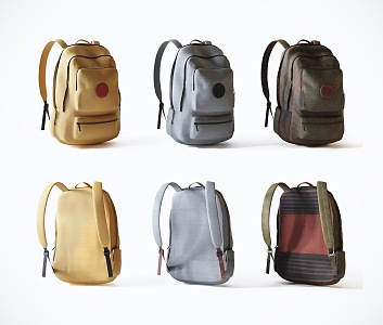 Modern School Bag School Bag Backpack 3d model