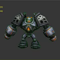 Game And Movie Character Mechanical Robot With Purple Armor Luminous Red Chest And Arm Lights