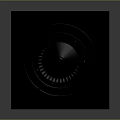 Modern Accent Furniture Piece With Black Circular Top Dark Square Base And Compass Details