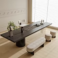 Modern Tea Table and Chair Combination Stool Tea Set 3d model
