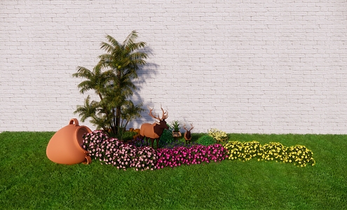 Modern shrub landscaping 3d model