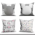 Mickey Mouse Decorative Pillows with Cute Cartoon Patterns in Black White and Colorful Designs