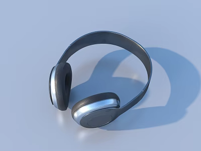 Modern Over Ear Wireless Headphones With Sleek Design And Silver Accents 3d model