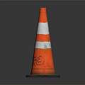 Orange And White Striped Traffic Cone With Rubber Base For Road Safety