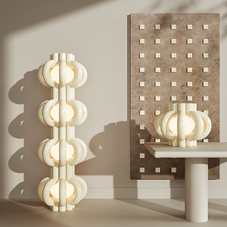 Cream floor lamp 3d model