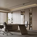 Modern Office Interior Design With Ergonomic Chairs Wooden Desk And Floor To Ceiling Windows