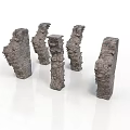 Rough Stone Ruin Fragments As Architectural Decorative Elements 3d model