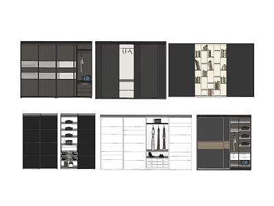 Functional Modern Wardrobe Designs With Shelves Drawers And Hanging Storage Spaces 3d model