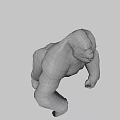 Game Movie Character Large Muscular Gorilla With Brown Fur Red Eyes Fierce Expression