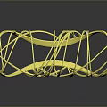 Modern Golden Decorative Furniture With Spiral Wave Metallic Structure Design