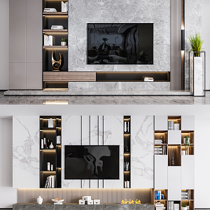 Modern TV background wall TV background wall combination 3d model