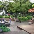 Modern courtyard courtyard garden booth bar rest under the forest 3d model
