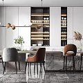 Modern Dining Table and Chair Combination 3d model