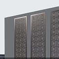 Four Blue Paneled Hinged Doors Arranged In Row For Interior Design 3d model