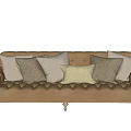 Large Beige Leather Sofa With Multiple Soft Cushions And Tufted Design 3d model