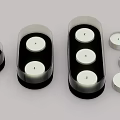 Modern Candle Lamp With Transparent Cover Black Base And Decorative Small Candle Holders