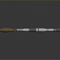 3D Model Rocket Launcher Weapon With Metallic Texture Gold Silver Parts And Black Grip
