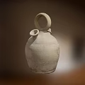 Traditional Earthenware Ceramic Vessel With Loop Handle And Small Spout