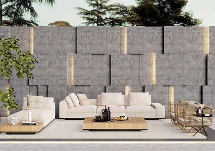 Modern Outdoor Sofa Outdoor Sofa Patio Sofa View Wall Enclosure 3d model