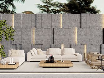 Modern Outdoor Sofa Outdoor Sofa Patio Sofa View Wall Enclosure 3d model