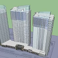 Modern High Rise Residential Building With Metal Grille Facade And Glass Windows