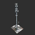 Tall Public Communication Tower Facility With Multiple Antennas And Base Equipment 3d model