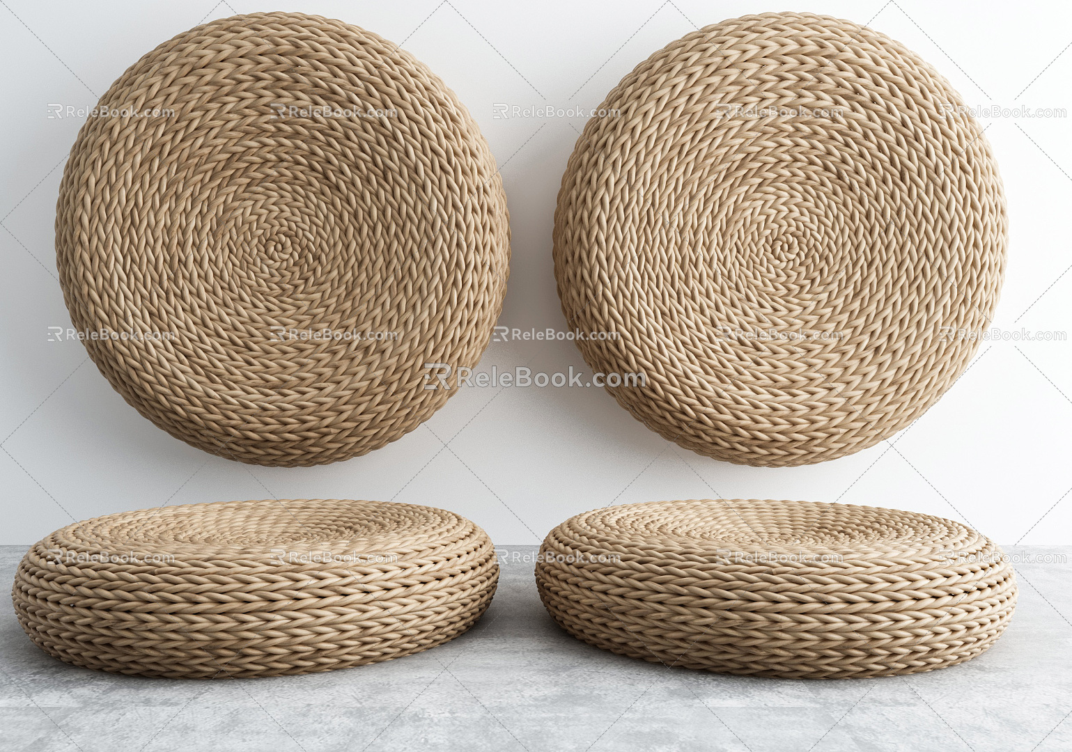 New Chinese Cushion Zen Cushion 3d model