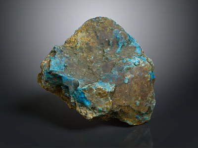 Wood Stone Material Natural Raw Block With Blue Green Brown Unique Surface Texture 3d model